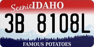 ID license plate 3B8108L