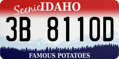 ID license plate 3B8110D