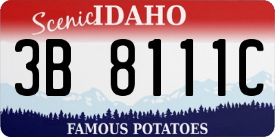 ID license plate 3B8111C