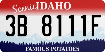 ID license plate 3B8111F