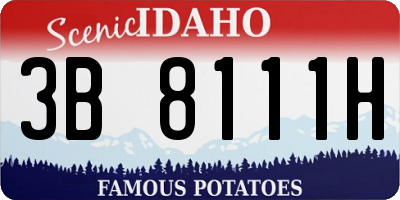 ID license plate 3B8111H