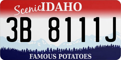 ID license plate 3B8111J