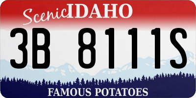 ID license plate 3B8111S
