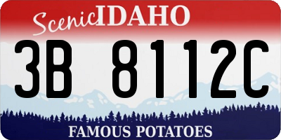 ID license plate 3B8112C