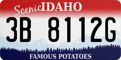 ID license plate 3B8112G