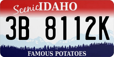 ID license plate 3B8112K