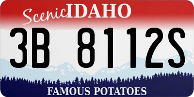 ID license plate 3B8112S