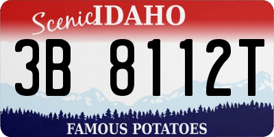 ID license plate 3B8112T