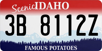 ID license plate 3B8112Z