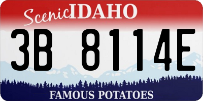ID license plate 3B8114E