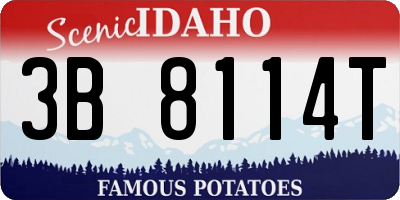 ID license plate 3B8114T