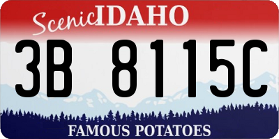 ID license plate 3B8115C