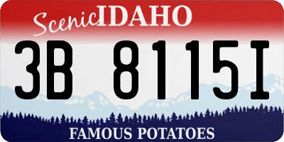 ID license plate 3B8115I