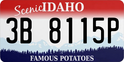 ID license plate 3B8115P