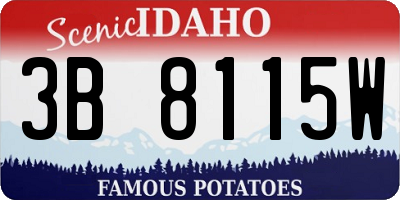 ID license plate 3B8115W