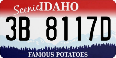 ID license plate 3B8117D