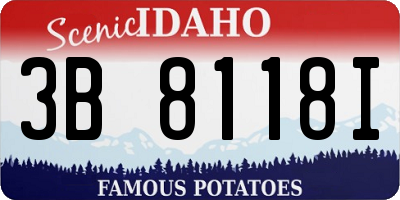 ID license plate 3B8118I