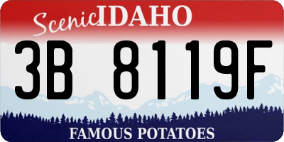 ID license plate 3B8119F