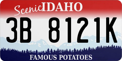 ID license plate 3B8121K