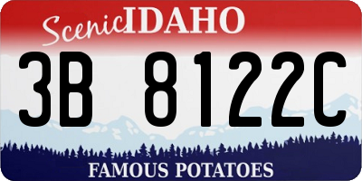 ID license plate 3B8122C
