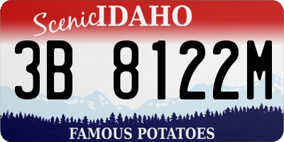 ID license plate 3B8122M
