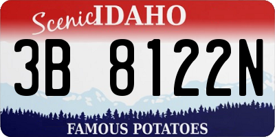 ID license plate 3B8122N