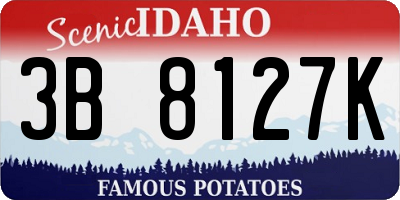 ID license plate 3B8127K