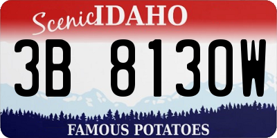 ID license plate 3B8130W
