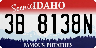 ID license plate 3B8138N