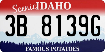 ID license plate 3B8139G