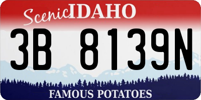 ID license plate 3B8139N