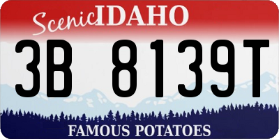 ID license plate 3B8139T
