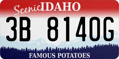 ID license plate 3B8140G
