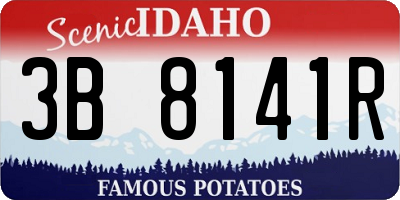ID license plate 3B8141R