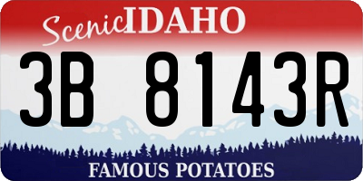 ID license plate 3B8143R