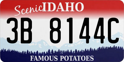 ID license plate 3B8144C