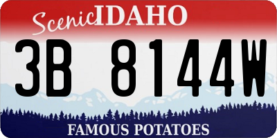 ID license plate 3B8144W