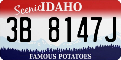 ID license plate 3B8147J