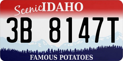ID license plate 3B8147T