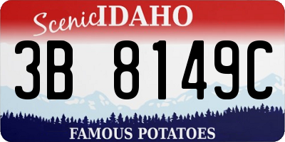 ID license plate 3B8149C