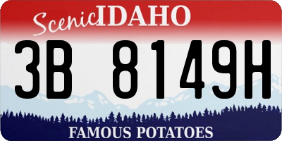 ID license plate 3B8149H