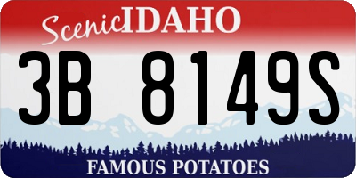 ID license plate 3B8149S