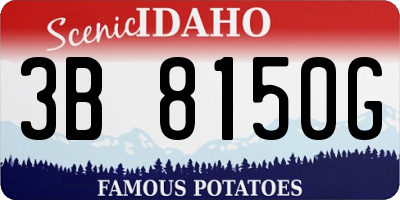 ID license plate 3B8150G