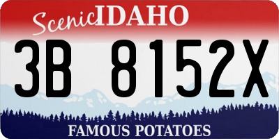 ID license plate 3B8152X