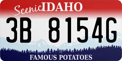 ID license plate 3B8154G