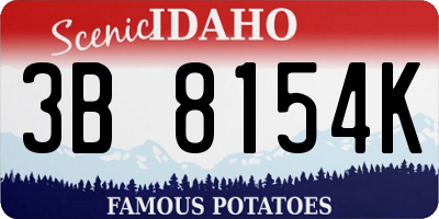 ID license plate 3B8154K