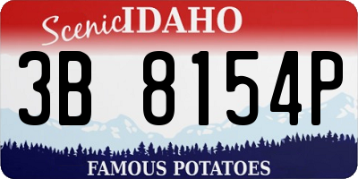 ID license plate 3B8154P