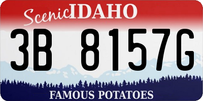 ID license plate 3B8157G