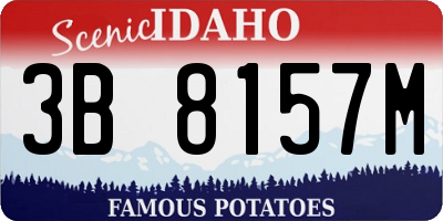 ID license plate 3B8157M