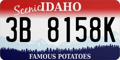 ID license plate 3B8158K
